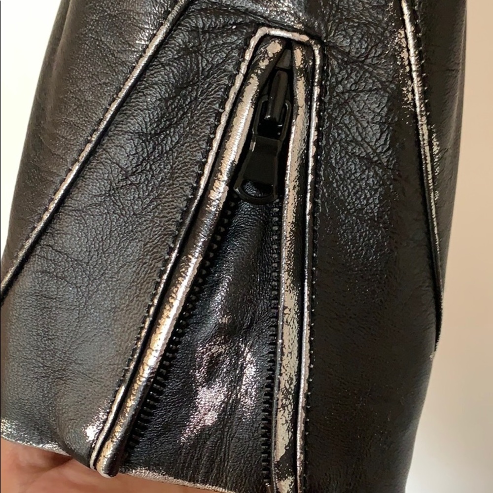 100% Lamb Leather Jacket w/ Silver Detailing - Picture 7 of 8